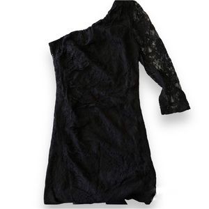 Express One-Shoulder Black Lace Dress